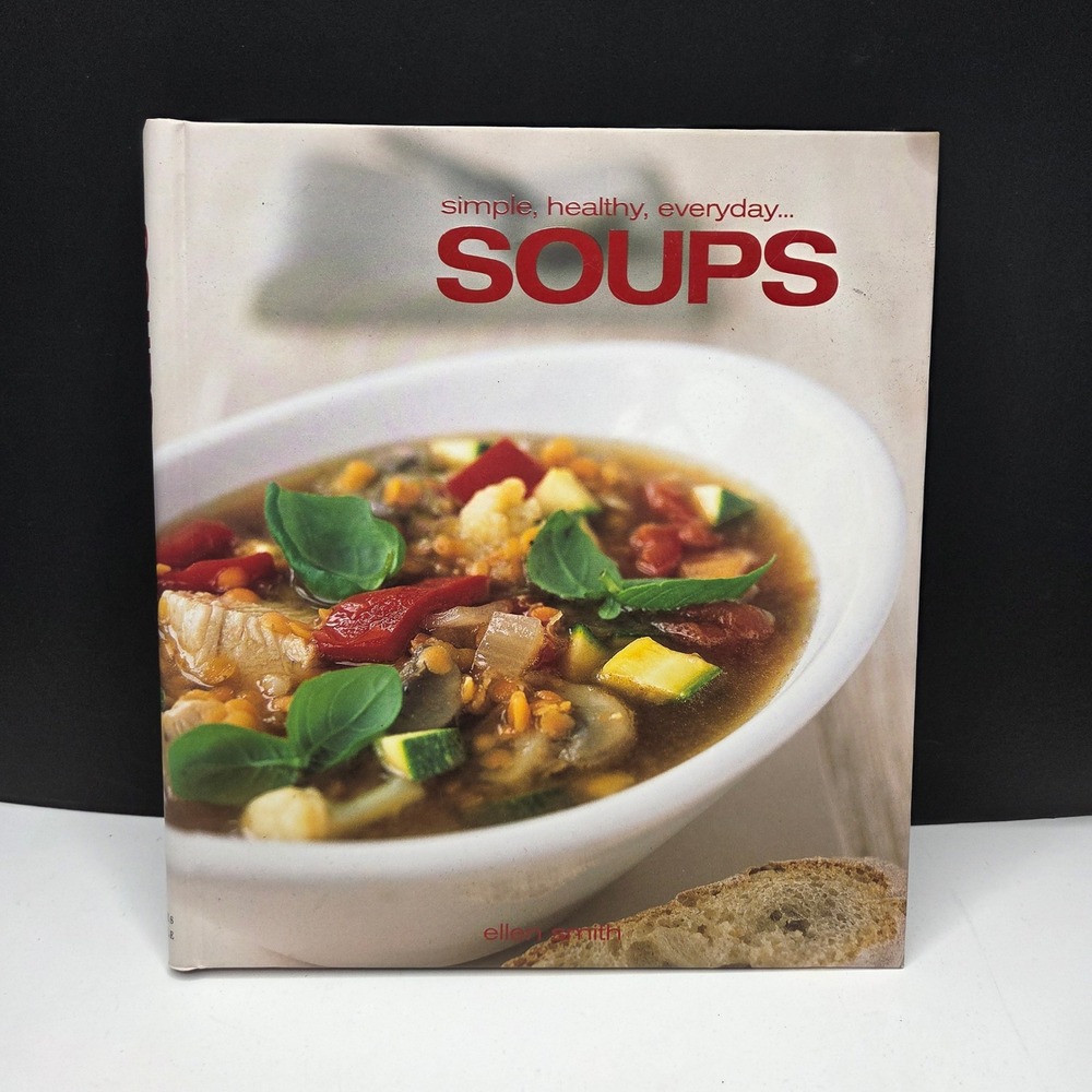 Barnes & Noble Soups Cookbook Ellen Smith Spiral Bound Red Healthy Recipes